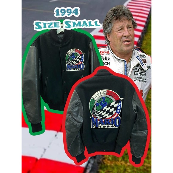 Mario Andretti Leather Jacket Mario Small 1994 Final Arrivederci Tour Italian - Picture 1 of 16
